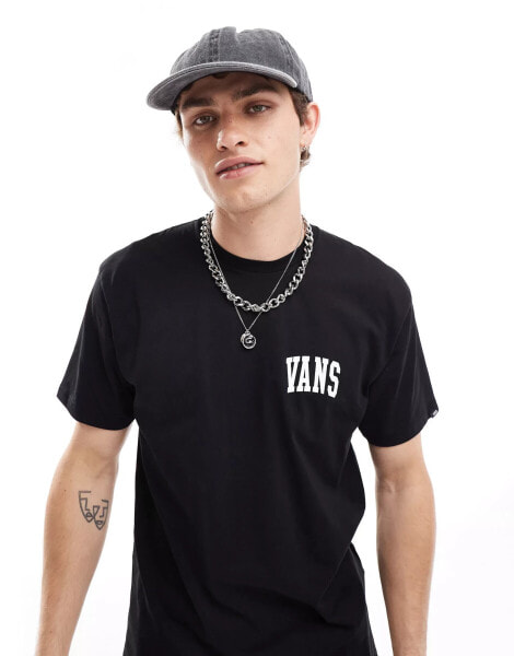 Vans varsity small logo short sleeve t-shirt in black