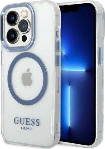 Guess Etui Guess GUHMP14XHTRMB Apple iPhone 14 Pro Max niebieski/blue hard case Metal Outline Magsafe