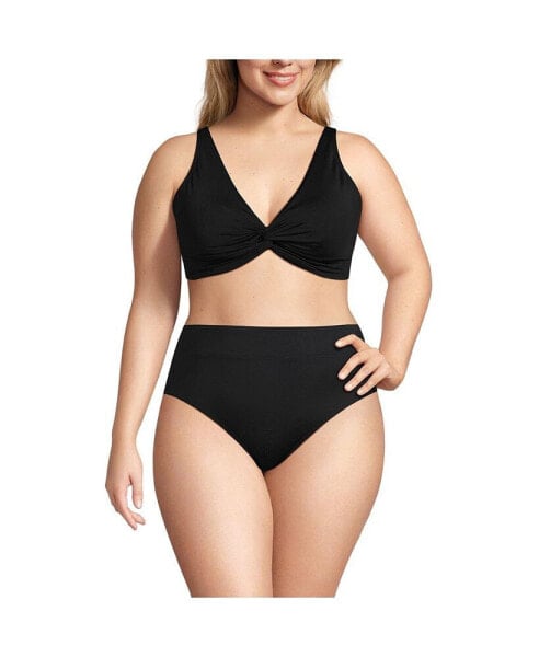 Plus Size Chlorine Resistant Twist Front Underwire Bikini Swimsuit Top