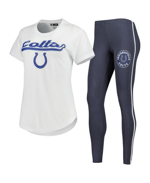 Women's White, Charcoal Indianapolis Colts Sonata T-shirt and Leggings Sleep Set