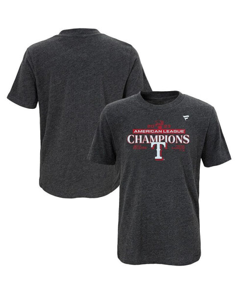 Big Boys Heather Charcoal Texas Rangers 2023 American League Champions Locker Room T-shirt