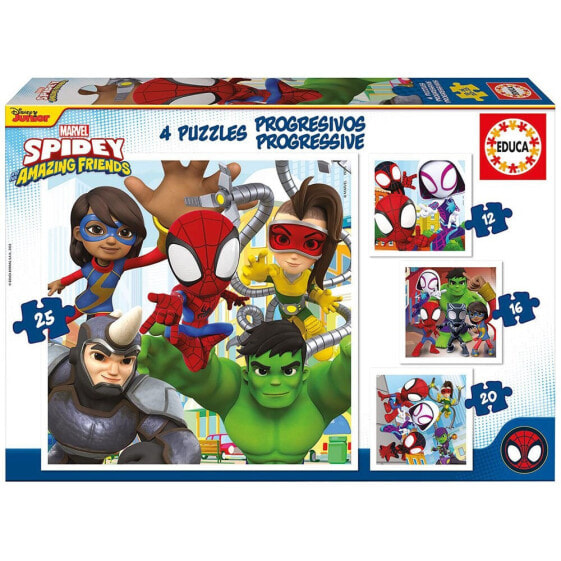 EDUCA BORRAS Puzzles Spide & His Amazing Friends12-16-20-25