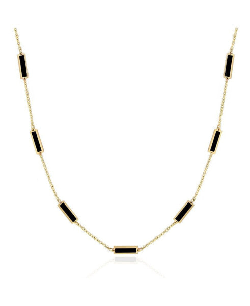 Onyx Bar Chain Necklace