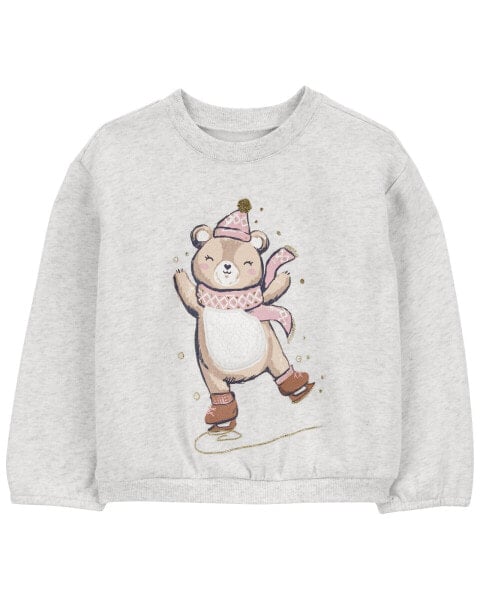 Baby Ice Skating Bear Fleece Sweatshirt 24M