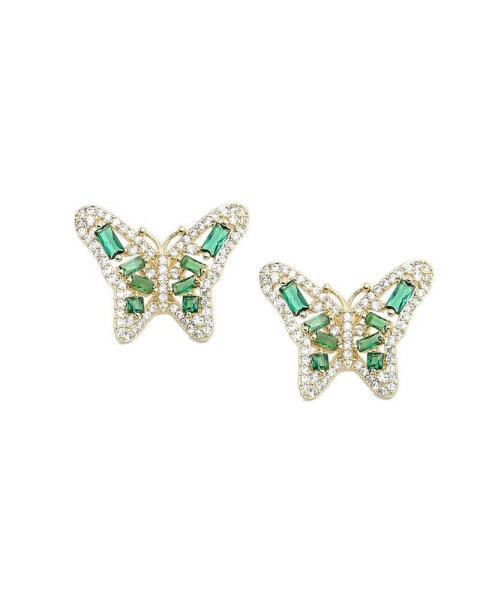 Women's Crystal Butterfly Stud Earrings