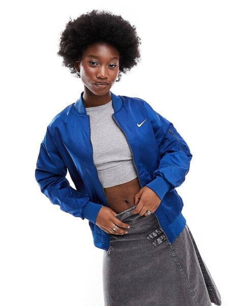 Nike reversible varsity bomber jacket in blue