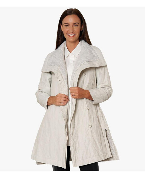 Women's Lightly Padded Water Repellent Button-Front Kentfield Coat