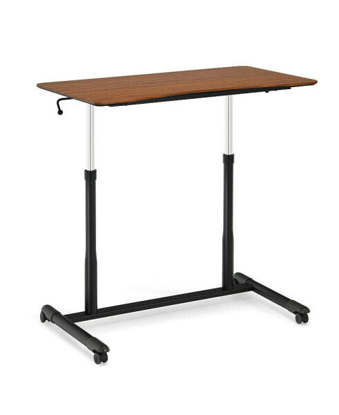 Стол подъемно-наклонного типа Costway Height Adjustable Sit to Stand Rolling для ноутбука