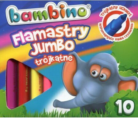 St. Majewski Flamastry trĂłjkÄ…tne 10 kolorĂłw Jumbo Bambino