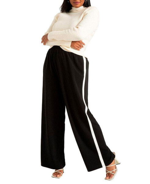 Plus Size Wide Leg Pant With Side Stripe