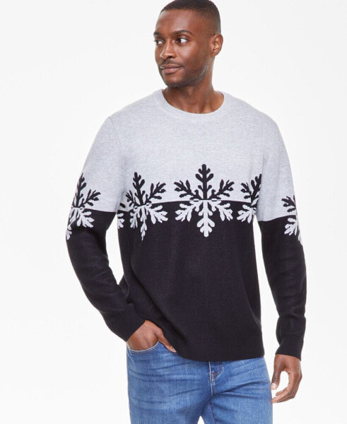 Charter Club Men's Snowflake Crewneck Sweater, Created for Macy's