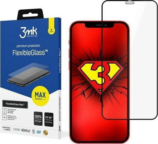 Защитное стекло 3MK FlexibleGlass Max для iPhone 12/12 Pro 6,1" черное