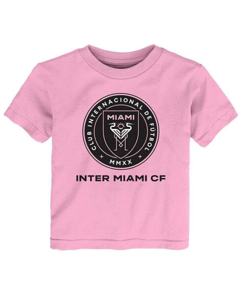 Toddler Boys and Girls Pink Inter Miami CF Primary Logo T-shirt