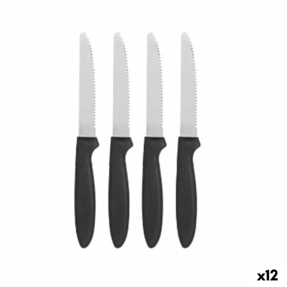 Набор ножей столовых Kinvara Черно-серебристый из нержавеющей стали и пластика 19,5 cm (12 штук)