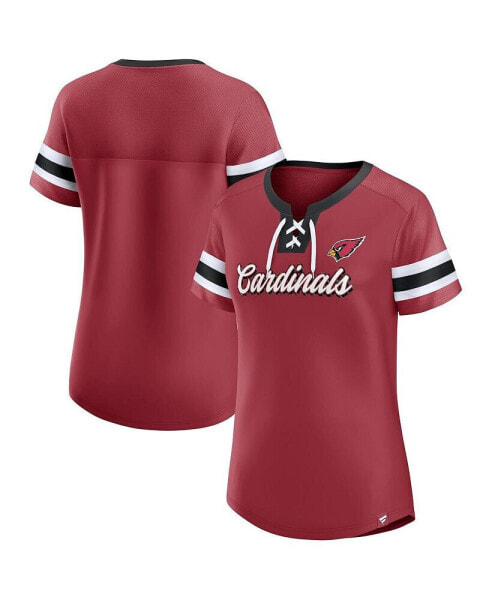 Women's Cardinal Arizona Cardinals Original State Lace-Up T-shirt