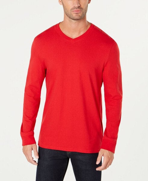 Men's V-Neck Long Sleeve T-Shirt, Created for Macy's