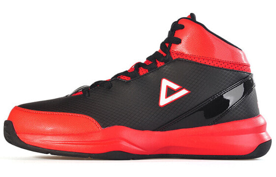 Спортивная обувь Пик Новая Звезда DA054611 черно-красная, изготовленная из прочной и противоскользящей кожи, средней высоты для игры на открытом поле,