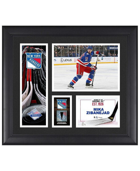 Mika Zibanejad New York Rangers Framed 15" x 17" Player Collage with a Piece of Game-Used Puck