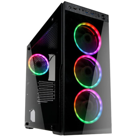 Kolink Horizon Cubierta para PC - Midi Tower - PC - Black - ATX - micro ATX - Mini-ITX - Plastic - Steel - Tempered glass - 16 cm