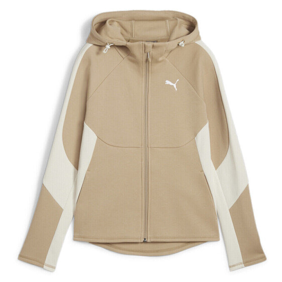 Puma Evostripe Full Zip Hoodie Womens Beige Casual Outerwear 67787883