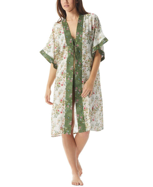 Vince Camuto Womens Kimono Midi Swim Cover-Up Picadilly Garden Size Small