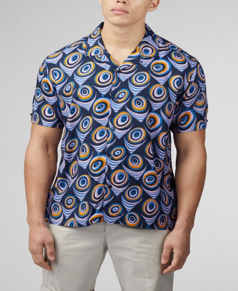 Рубашка мужская Ben Sherman с короткими рукавами и психоделическим принтом