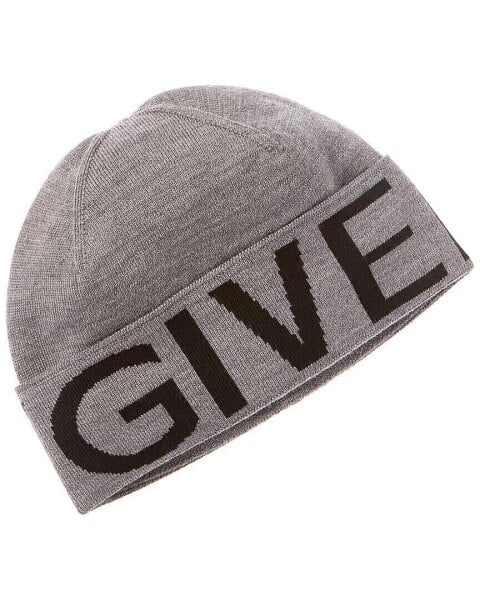 Givenchy Jacquard Wool Beanie Men's Black Os