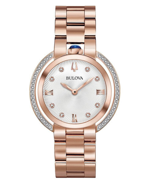 Women's Rubaiyat Diamond (1/4 ct. t.w.) Rose Gold-Tone Stainless Steel Bracelet Watch 35mm