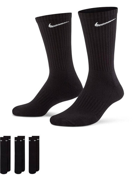 Nike Training 3 Pack Everyday Cushioned socks in black