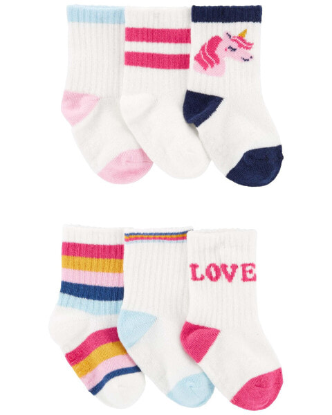 Baby 6-Pack Crew Socks 3-12M