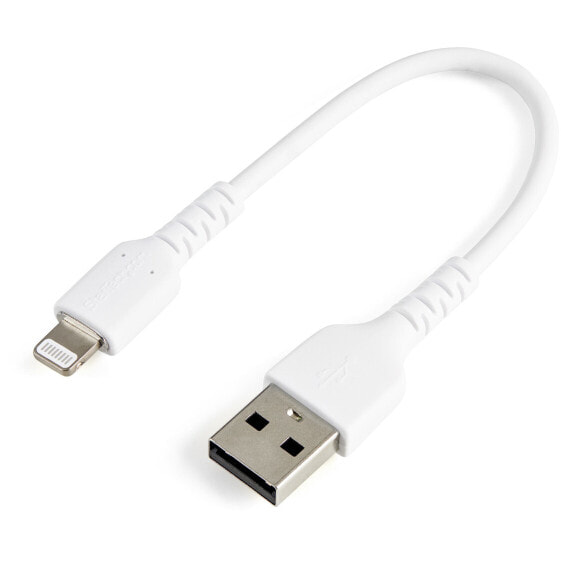 Кабель USB-A - Lightning длиной 15 см, белый, заряжающий и синхронизирующий устройства, сертифицированный Apple MFi, Startech.com.