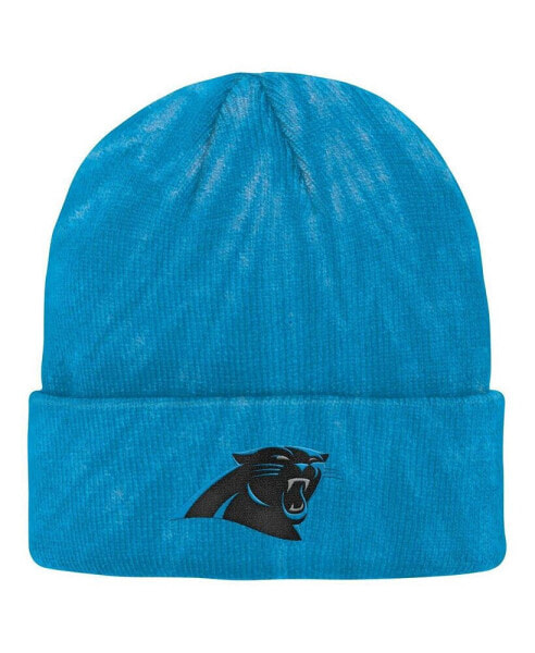 Big Boys and Girls Blue Carolina Panthers Tie-Dye Cuffed Knit Hat