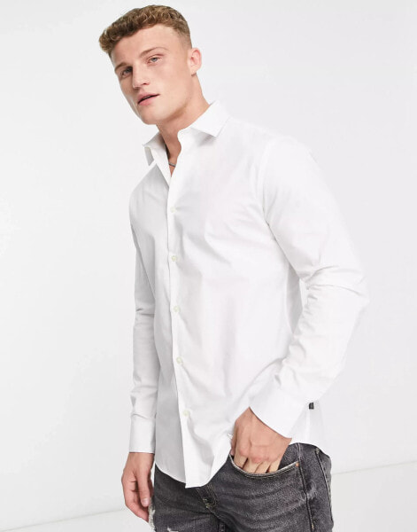 French Connection formal long sleeve shirt in white