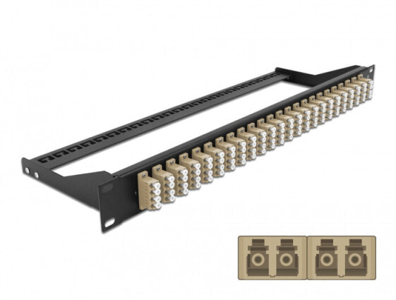 Delock 43400 - Fiber - SC - Beige - Black - Rack mounting - 1U - 482.6 mm