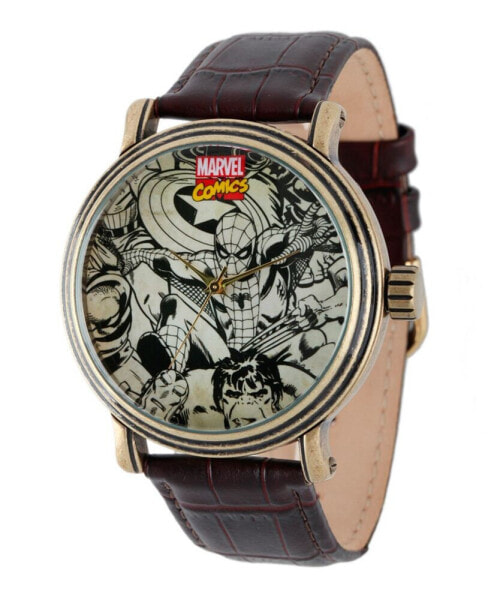 Marvel Spider-Man, Iron Man, Hulk, Captain America Men's Vintage Gold Antique Alloy Watch