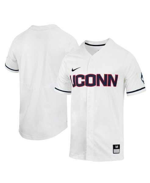 Men's White UConn Huskies Replica Full-Button Baseball Jersey