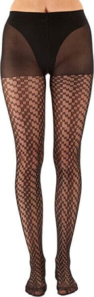 Pretty Polly Cubist Chevron Pattern Tight Black - NPAYD1