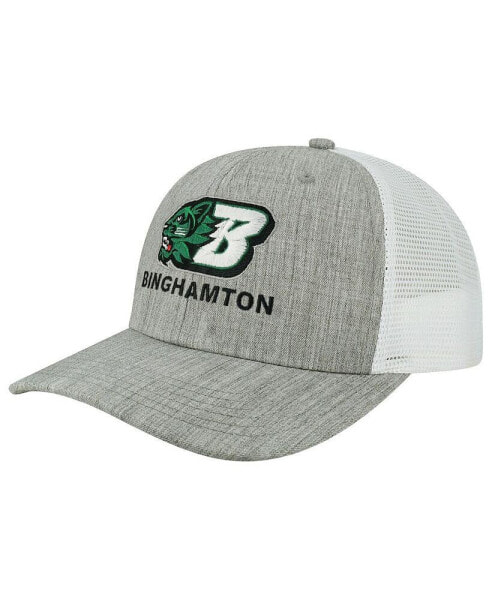 Men's Heather Gray, White Binghamton Bearcats The Champ Trucker Snapback Hat