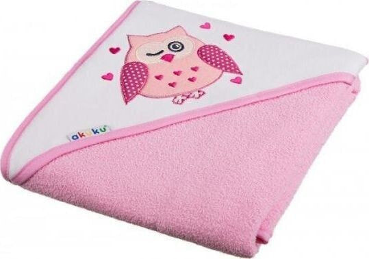 Детское полотенце с капюшоном Akuku 100x100 см, розовое
