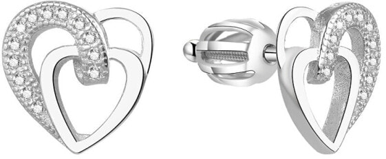 Silver heart earrings AGUP1527S