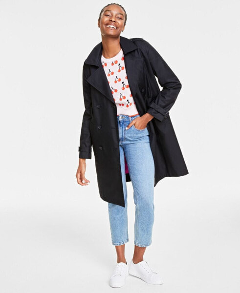 Women's Solid Classic Trench Coat, Created for Macy's