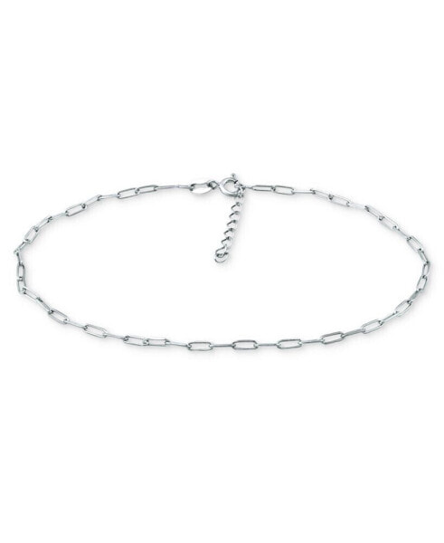 Paperclip Link Ankle Bracelet in Sterling Silver and 18k Over Silver, Created for Macy's