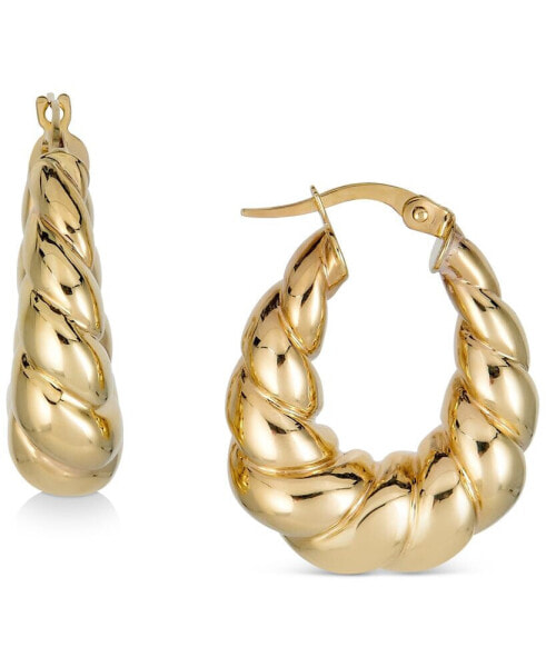 Серьги Italian Gold twist Tear Hoop