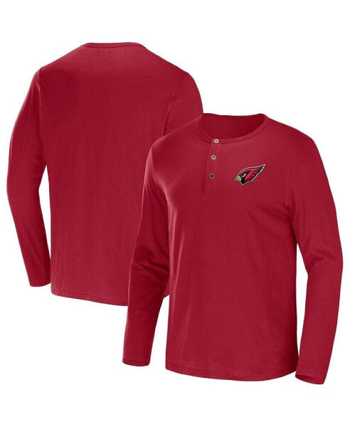Men's NFL x Darius Rucker Collection by Cardinal Arizona Cardinals Slub Jersey Henley Long Sleeve T-shirt