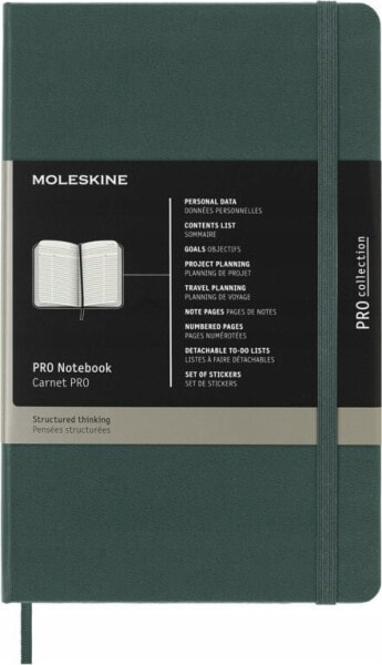 Moleskine Notes MOLESKINE Professional L (13x21 cm), twarda oprawa, forest green, 240 stron, zielony