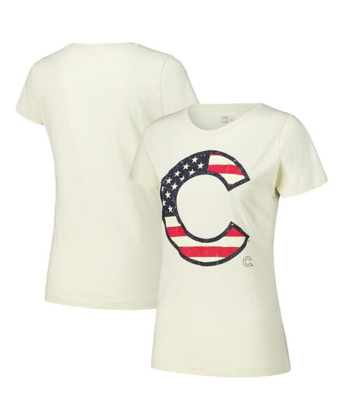 Women's Cream Chicago Cubs Vintage-like T-Shirt