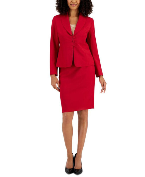 Shawl-Collar Slim Skirt Suit, Regular and Petite Sizes