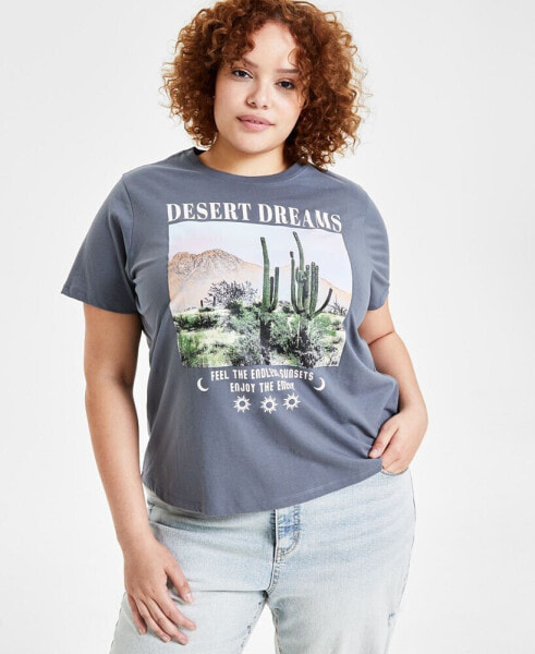 Trendy Plus Size Desert Dreams Graphic Print T-Shirt