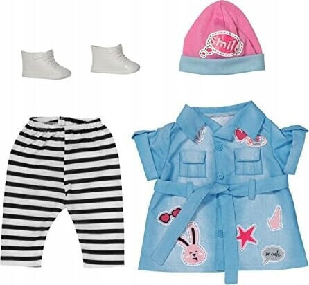 Zapf ZAPF Creation BABY born Deluxe Jeans dress 43cm, doll accessories (with shirt dress, leggings, hat and shoes)