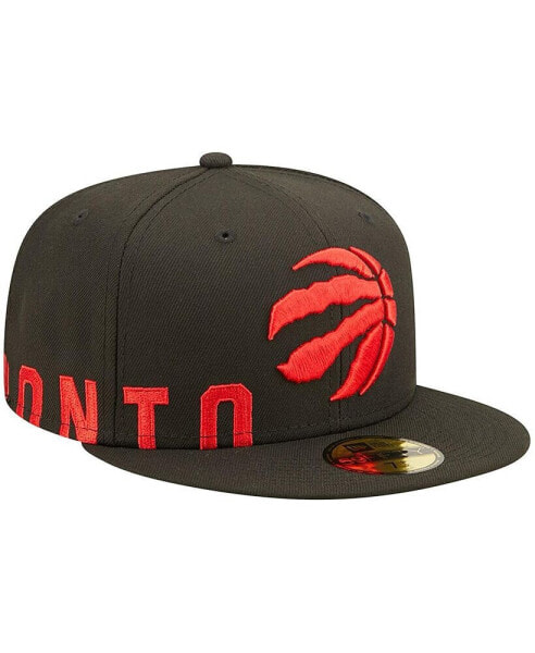 Men's Black Toronto Raptors Side Split 59FIFTY Fitted Hat